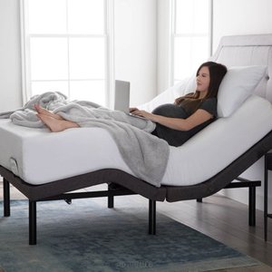 lot 43686 image: Lucid L300 Adjustable Bed Base with Dual USB Charging Ports, Twin-XL