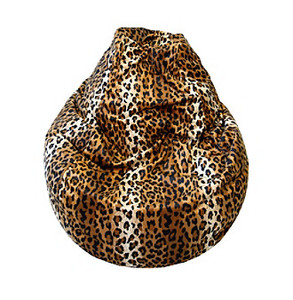 lot 43697 image: Gold Medal Bean Bags Large Fuzze Suede Tear Drop Bean Bag, Cheetah Print