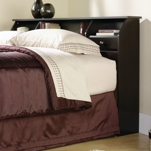 lot 43718 image: Sauder Shoal Creek Bookcase Headboard, FullQueen, Jamocha Wood finish