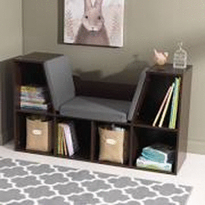 lot 43726 image: Bookcase with Reading Nook - Espresso-14231