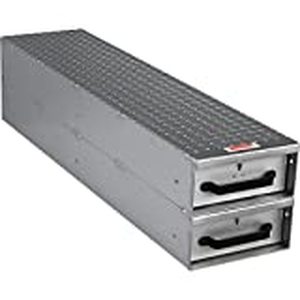 lot 43728 image: Jobox Bright 1407980 2 Long Stacked Heavy-Duty Aluminum Drawer Storage W x 12 H x 50 L