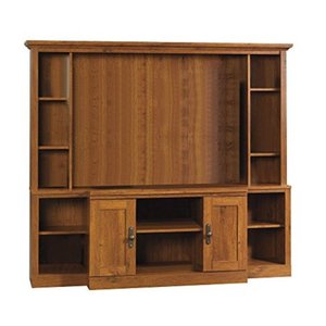 lot 43734 image: Sauder Harvest Mill Home Theater, For TVs up to 47, Abbey Oak finish