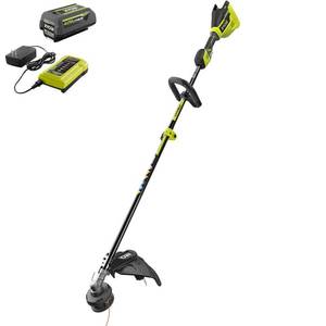 lot 35169 image: RYOBI 40-Volt Lithium-Ion Brushless Electric Cordless Attachment Capable String Trimmer 4.0 Ah Battery and Charger Included Retail $195.00