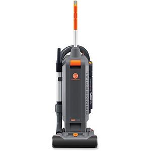 lot 35184 image: Hoover Commercial HushTone Upright Vacuum Cleaner, 13 inches with Intellibelt, Gray Retail $329.00