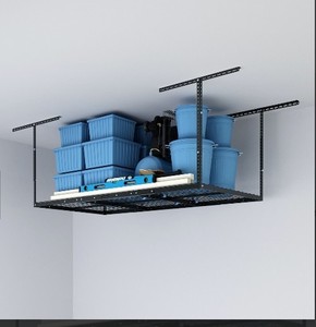 lot 35186 image: GR36B 3��X 6�� OVERHEAD GARAGE STORAGE RACK BLACK Retail $129.99