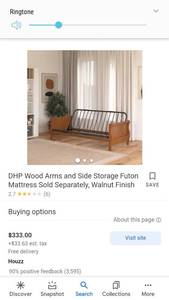 lot 35273 image: Better Homes and Gardens Neo Mission Wood Arm Futon