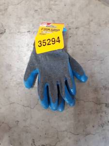 lot 35295 image: firm grip tough working gloves general purpose latex coated retail price $4.98