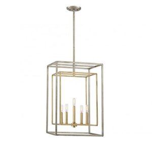 lot 35303 image: Savoy House Berlin 5 Light Foyer in Argentum and Gold retail price $591.49