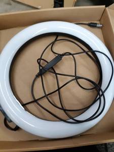 lot 35347 image: 10 LED Ring Light with Tripod Stand & Phone Holder, UBeesize Dimmable Desk Makeup Ring Light, Perfect for Live Streaming & YouTube Video, Photography, 3 Light Modes and 11 Brightness Levels retail price $19.99
