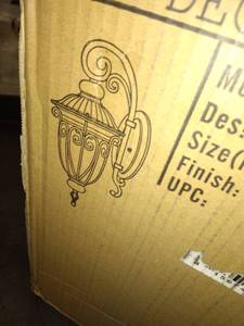 lot 35868 image: AA Warehousing Hailee 1 Light Exterior light in Oil Rubbed Bronze- Retail$89.99
