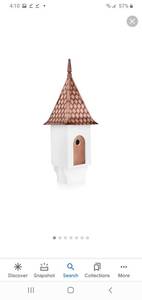 lot 35893 image: Good Directions Chateau Bird House Pure Copper Diamond Pattern Roof