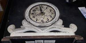 lot 35902 image: The Gray Barn Crow Haven Stone Grey Mahogany Table Clock Retail $66.99