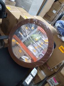 lot 35928 image: Cafe Framed Round Mirror in Mocha- Retail$125.99