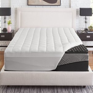 lot 35936 image: Slumber solutions Active 2.5-inch Big Bump Charcoal Memory Foam with 1.5-inch fiber cover- Retail$101.49