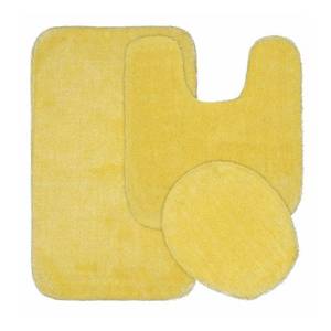 lot 35956 image: 3 Piece Traditional Soft and Plush Plush Nylon Washable Bathroom Rug Set Rubber Ducky Yellow, Garland Rugs