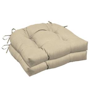 lot 35989 image: Arden Selections New Tan Leala Texture Wicker Seat Cushion 2-pack - 18 in L x 20 in W x 5 in H
