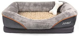 lot 17545 image: JOYELF Orthopedic Dog Bed Memory Foam Pet Bed with Removable Washable Cover and Squeaker Toy as Gift