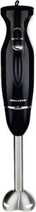 lot 17563 image: Ovente Immersion Hand Blender with Brushed Stainless Steel Blades, Ergonomic Handle, Detachable Shaft, 2 Blending Speeds Stick Blender for Smoothies, Puree Baby Food and Soup, Black