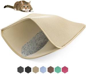 lot 17569 image: WePet Cat Litter Mat, Kitty Litter Trapping Mat, Honeycomb Double Layer Mats, No Phthalate, Urine Waterproof, Easy Clean, Scatter Control, Catcher Litter Tray Box Rug Carpet