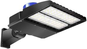 lot 17573 image: 150W LED Parking Lot Lights- Romwish LED Shoebox Pole Lights with Dusk to Dawn Photocell, 19800LM, 5000K, Waterproof Outdoor Commercial Area Road Lighting with Arm Mount