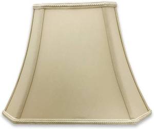 lot 17613 image: Royal Designs DSO-68-16BG Rectangle Bell Cut Corner Designer Lamp Shade-Beige-(6.25 x 8) x (11 x 16) x 12, 16