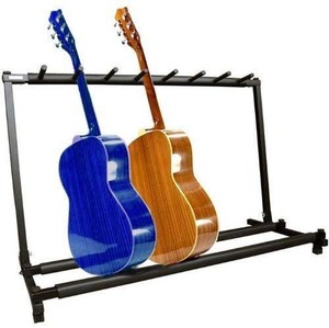 lot 17634 image: Guitar Folding Stand Rack Band Stage Bass Acoustic Guitar 7 Holder