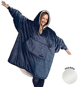 lot 17649 image: THE COMFY  The Original Oversized Wearable Sherpa Blanket, Seen On Shark Tank, One Size Fits All Blue