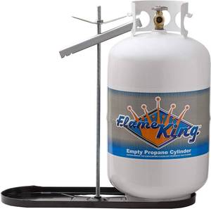 lot 17700 image: Flame King Dual RV Propane Tank Cylinder Rack For RVs and Trailers for 30lb Tanks