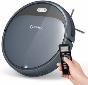 lot 17535 image: Coredy Robot Vacuum Cleaner, 1400Pa Super-Strong Suction, Ultra Slim, Automatic Self-Charging Robotic Vacuum for Cleaning Hardwood Floors, Medium-Pile Carpets, Filter for Pet, Easy Schedule Cleaning