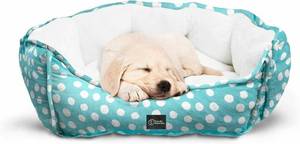 lot 17544 image: Friendly Monsters Round Pet Bed, Premium Micro Suede Design with Plush Fill, MediumSmall Size Dogs, Durable Fabric, Comfortable Pet Bedding, 8 Stylish Colors and Patterns