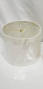 lot 17597 image: White Linen Drum Lamp Shade