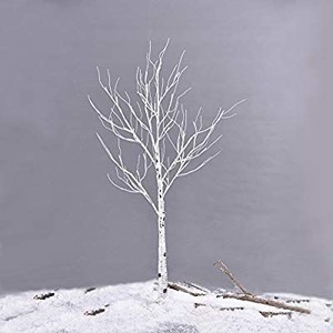 lot 17611 image: GOJOOASIS 4 Feet Lighted Birch Tree 48 LED Lights