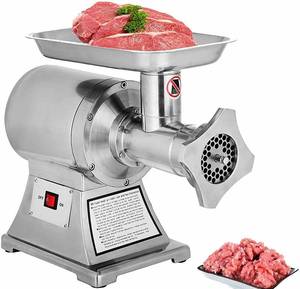 lot 17641 image: Happybuy Commercial Meat Grinder 450LbsHour 1100W Electric Sausage Stuffer Stainless Steel 220 RPM 1.5HP for Industrial and Home Use, 450LB, Sliver