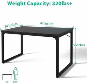 lot 17644 image: Computer Desk 47, Modern Simple Style Desk for Home Office, Sturdy Writing Desk, Coleshome, Black