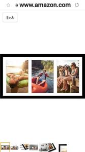 lot 17658 image: Americanflat 8x16 Black Collage Picture Frame  Displays Three 5x7 inch Photos. Lead Free Glass. Hanging Hardware Included