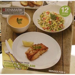 lot 17666 image: Denmark 12-Piece White Dinnerware Set - NEW
