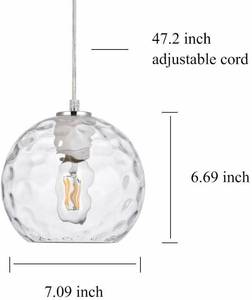 lot 17676 image: POPILION Modern Industrial Irregular Handblown Globe Glass Shade Pendant Light, Perfect Decor Hanging Fixture for Kitchen Island Restaurant Club and Hallway