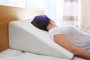 lot 1083 image: Cushy Form Bed Wedge Pillow - 1.5 Inch Memory Foam Top (25 x 24 x 12 Inches) Best for Sleeping, Reading, Rest or Elevation - Breathable and Washable Cover (12 Inch Wedge, White)