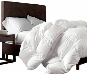 lot 1084 image: Luxurious KingCalifornia King Size Siberian Goose Down Comforter, 1200 Thread Count 100% Egyptian Cotton 750FP, 50oz, 1200TC, White Solid