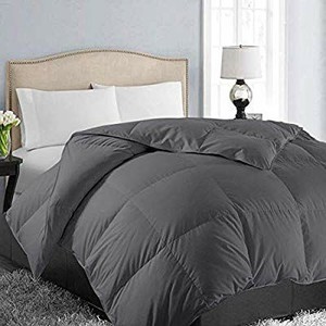 lot 1089 image: EASELAND All Season King Size Soft Quilted Down Alternative Comforter Hotel Collection Reversible Duvet Insert with Corner Tabs,Winter Warm Fluffy Hypoallergenic,Dark Grey,90 by 102 Inches