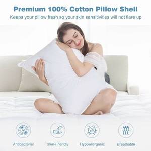lot 1093 image: LANGRIA Luxury Hotel Collection Bed Pillows Plush Down Alternative Sleeping Pillow Cotton Cover Soft Comfortable For Side Back Stomach Sleeper Queen 20 x 30 (2 Pack)