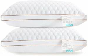 lot 1095 image: Bed Pillows for Sleeping, Set of Two Hotel Quality Pillows for Sleeping Super Soft & Comfortable, Best, Relief Migraine & Neck Pain Pillow Good for Side and Back Sleeper