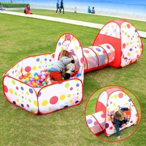 lot 1105 image: EocuSun Kids Play Tent,Ball Pit Tent with Crawl Tunnel for Boys, Girls, Babies, and Toddlers, with Zippered Storage Bag for Indoor and Outdoor Use(Red)