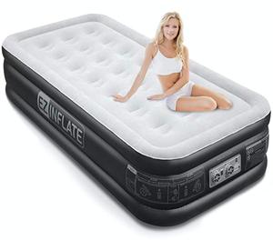 lot 17575 image: Ez Inflate Luxury Double High Queen Air Mattress With Built In Pump, Airbed For