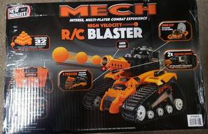 lot 1006 image: New Bright RC 15inch Radio Control Mech Trooper Blaster, 2.4 GHz 9.6v - Orange