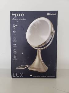 lot 1049 image: iHome 9inch Portable and Rechargeable Double Sided Vanity Mirror with Bluetooth