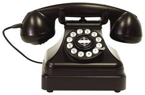 lot 1054 image: Crosley - CR62-BK Corded Kettle Classic Desk Phone - Black