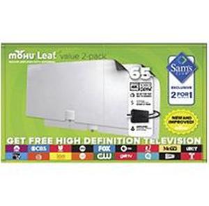 lot 1081 image: Mohu Leaf 65 Indoor Amplified HDTV Antenna - 2 Pack