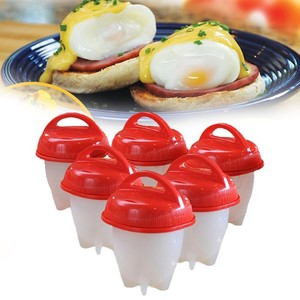 lot 1094 image: 6 X Hot Silicone Egglettes Egg Cooker Hard Boiled Eggs Without Shell Non Stick