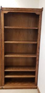 lot 6000 image: Solid Oak Adjustable Shelf Bookcase  33 in. x 13 in. x 73 in. tall